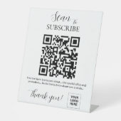QR-code abonneren Reclamebord Met Voetstuk (Voorkant)