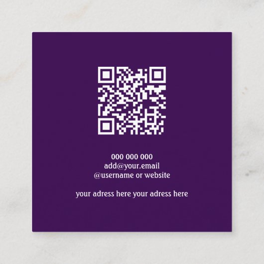 QR code abstract fluweel waterverf Visitekaartje (Achterkant)