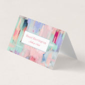 QR Code Abstract Gevouwen Visitekaartje  Roze (Voorkant)