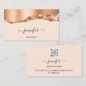 QR-code Abstract koperen streekdeeg Logo Visitekaartje (Voorkant / Achterkant)