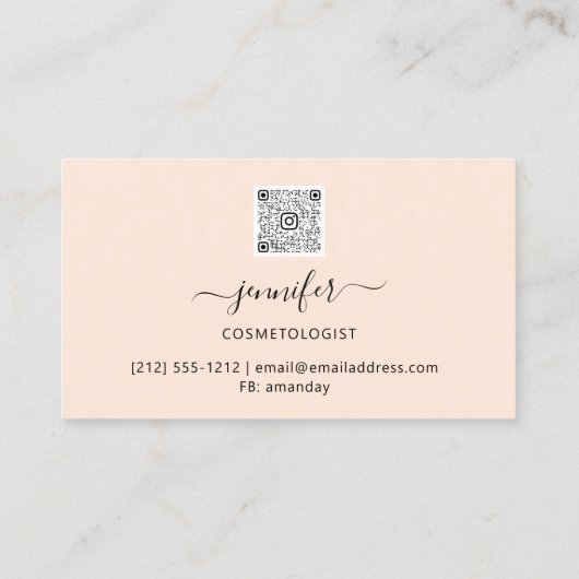 QR-code Abstract koperen streekdeeg Logo Visitekaartje (Achterkant)
