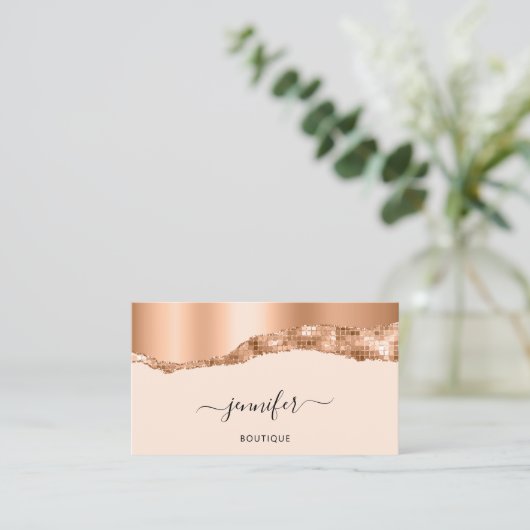 QR-code Abstract koperen streekdeeg Logo Visitekaartje (Staand voorkant)