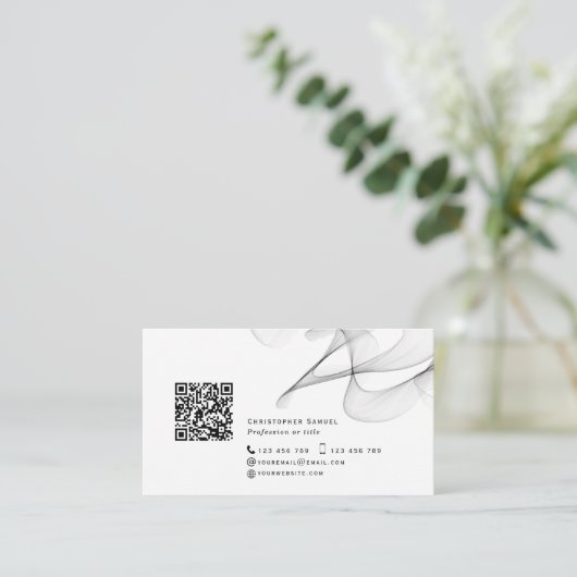 QR-code abstract modern netwerk, persoonlijk eenvo Visitekaartje (Staand voorkant)