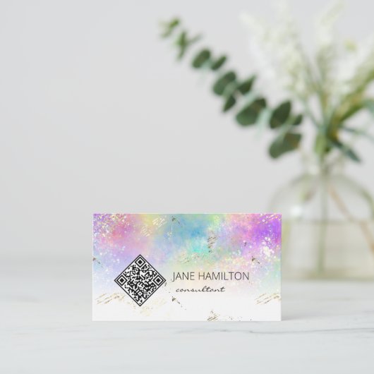 QR Code Abstract Modern Visitekaartje (Staand voorkant)