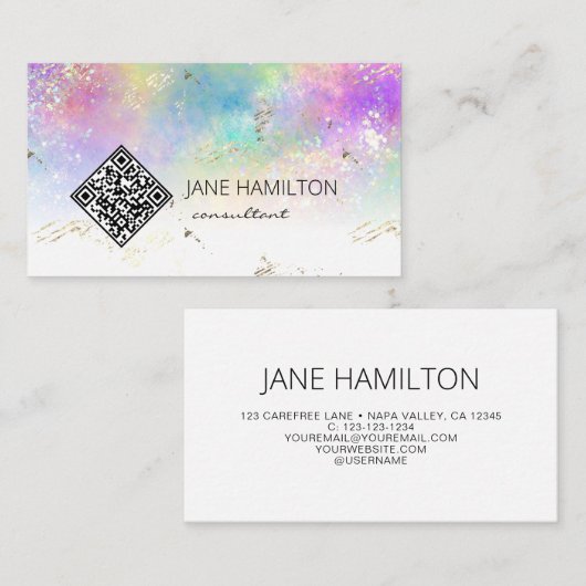 QR Code Abstract Modern Visitekaartje (Voorkant / Achterkant)