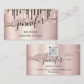 QR-code Abstract Online winkelen Roos Gold Drivers Visitekaartje (Voorkant / Achterkant)