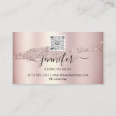 QR-code Abstract Online winkelen Roos Gold Drivers Visitekaartje (Achterkant)