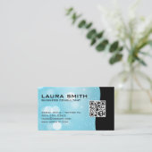 QR-code / Abstract Visitekaartje met blauwe bok (Staand voorkant)