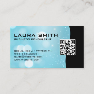 QR-code / Abstract Visitekaartje met blauwe bok