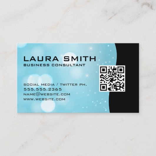 QR-code / Abstract Visitekaartje met blauwe bok (Voorkant)
