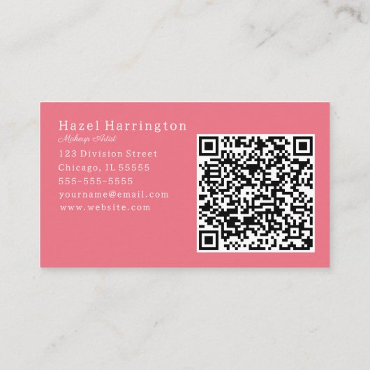 QR Code Abstract Visitekaartje  Roze (Achterkant)