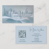 QR Code Abstracte Art Wave Initialen Visitekaartje (Voorkant / Achterkant)