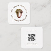 QR Code Acorn Logo Social Media Vierkante Visitekaartje (Voorkant / Achterkant)