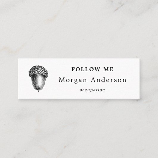 QR Code Acorn Social Media Mini Visitekaartje (Voorkant)