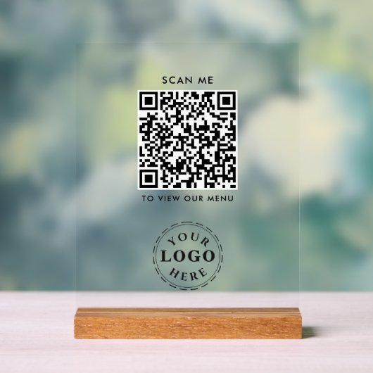 QR-code Acryl Sign – Modern afrekenmenu Acryl Bord (Neutraal)