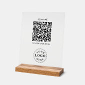 QR-code Acryl Sign – Modern afrekenmenu Acryl Bord (Hoek)