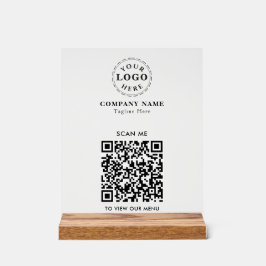 QR-code Acryl Sign – Modern afrekenmenu Acryl Bord