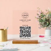 QR-code Acryl Sign – Modern afrekenmenu Acryl Bord (Huwelijk)