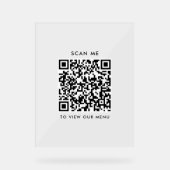 QR-code Acryl Sign – Modern afrekenmenu Acryl Bord (Voorkant)
