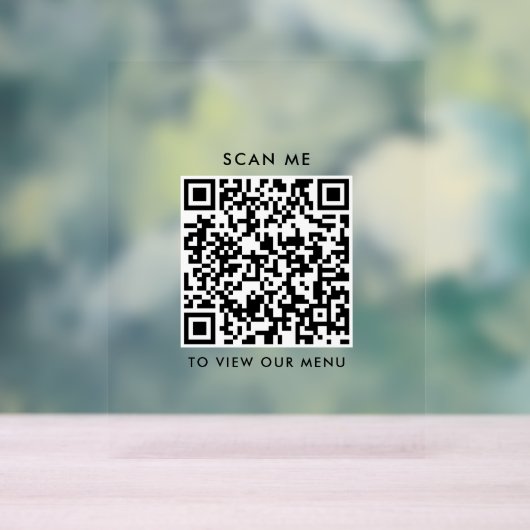 QR-code Acryl Sign – Modern afrekenmenu Acryl Bord (Neutraal)