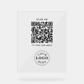 QR-code Acryl Sign – Modern afrekenmenu Bord (Voorkant)