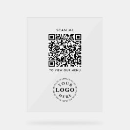 QR-code Acryl Sign – Modern afrekenmenu Bord