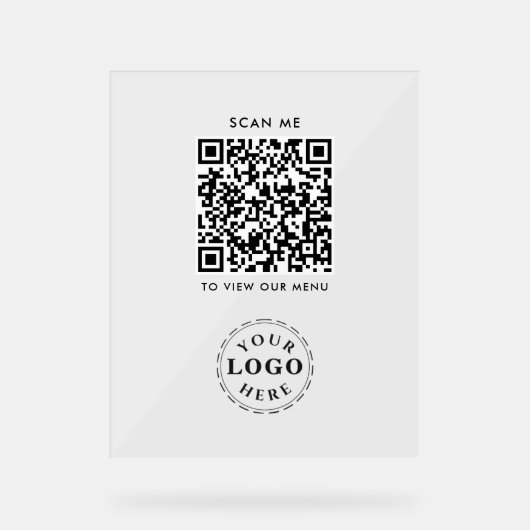QR-code Acryl Sign – Modern afrekenmenu Bord (Voorkant)