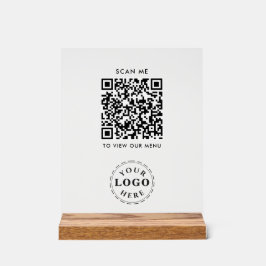 QR-code Acryl Sign – Modern afrekenmenu Bord