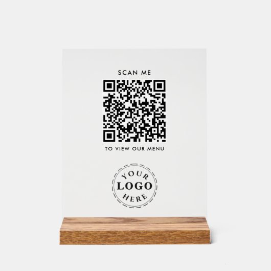 QR-code Acryl Sign – Modern afrekenmenu Bord (Voorkant)