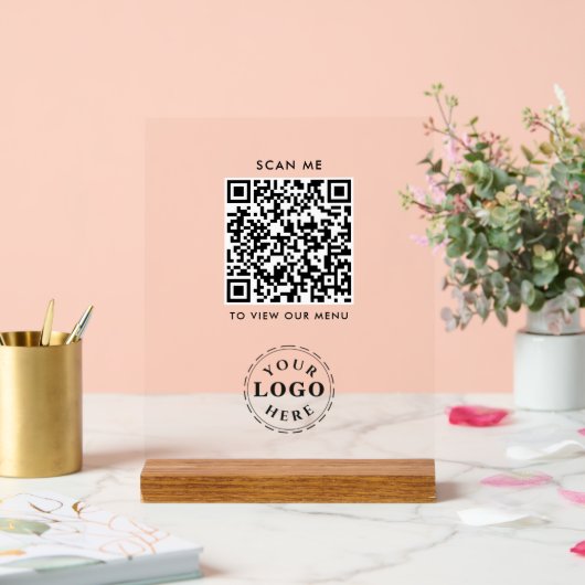QR-code Acryl Sign – Modern afrekenmenu Bord (Huwelijk)