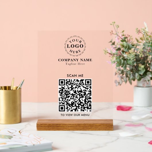 QR-code Acryl Sign – Modern afrekenmenu Bord (Huwelijk)