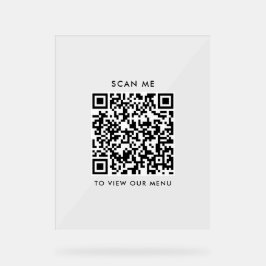 QR-code Acryl Sign – Modern afrekenmenu Bord
