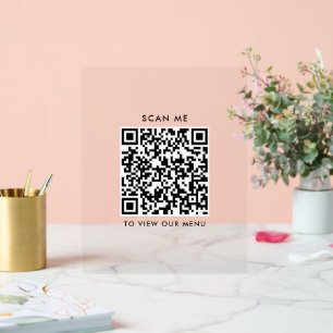 QR-code Acryl Sign – Modern afrekenmenu Bord