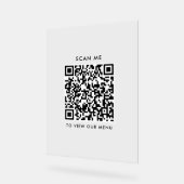 QR-code Acryl Sign – Modern afrekenmenu Bord (Hoek)