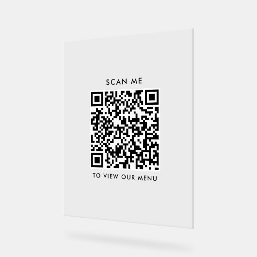 QR-code Acryl Sign – Modern afrekenmenu Bord (Hoek)