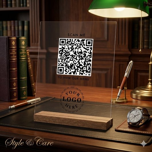 QR-code-acrylbord – Modern afrekenmenu Acryl Bord
