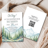 QR Code Adventure begint met Woodland Baby shower Kaart