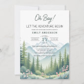 QR Code Adventure begint met Woodland Baby shower Kaart (Voorkant)