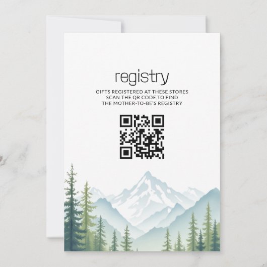 QR Code Adventure begint met Woodland Baby shower Kaart (Achterkant)