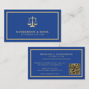 QR-code advocaat jurist professioneel goud blauw Visitekaartje