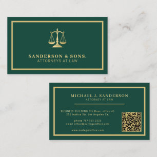 QR-code advocaat jurist professioneel goud groen Visitekaartje