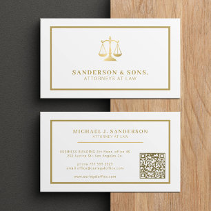 QR-code advocaat jurist professioneel goud wit Visitekaartje