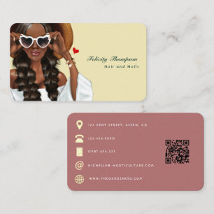 QR-code Afrikaanse Amerikaanse Haarstylist Visitekaartje