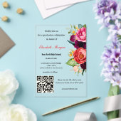 QR Code Afstuderen 2025 Acryl Uitnodigingen (Insitu (Huwelijk))