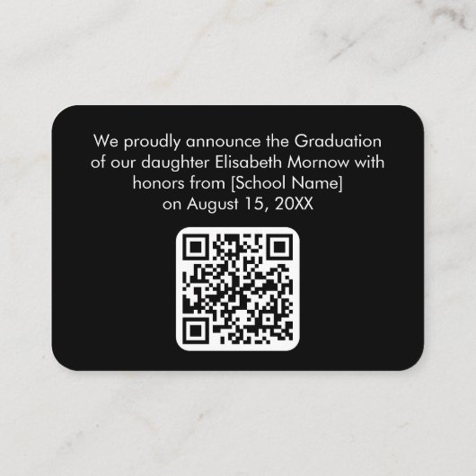 QR Code Afstuderen Aankondiging Kaart w / 3 Foto's (Achterkant)