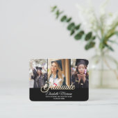 QR Code Afstuderen Aankondiging Kaart w / 3 Foto's (Staand voorkant)