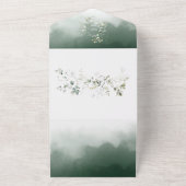 QR Code Airy Greenery Foto Weddenschap All In One Uitnodiging (Buitenkant)