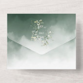 QR Code Airy Greenery Foto Weddenschap All In One Uitnodiging (Achterkant)