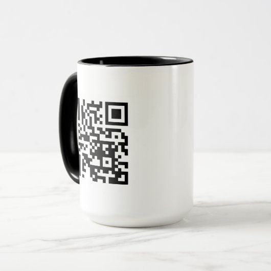 QR-code alleen 15 oz combinatie-Mok Mok (Voorkant links)