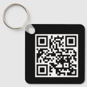 QR-code alleen metaal-vierkante Sleutelhanger (Voorkant)